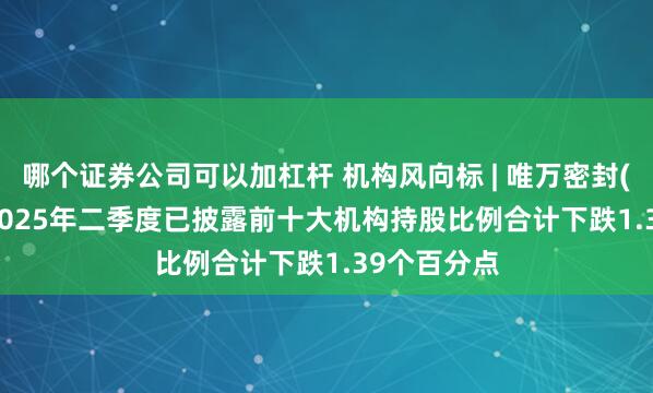 哪个证券公司可以加杠杆 机构风向标 | 唯万密封(301161)2025年二季度已披露前十大机构持股比例合计下跌1.39个百分点